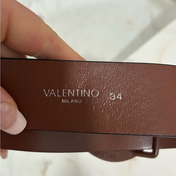 Valentino Garavani Women’s VLogo Leather Belt Brown Size 34 main image 6